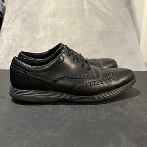 Cole Haan Grand Tour Wingtip Oxford Shoes Mens 11 Black Grand OS Comfort Dress